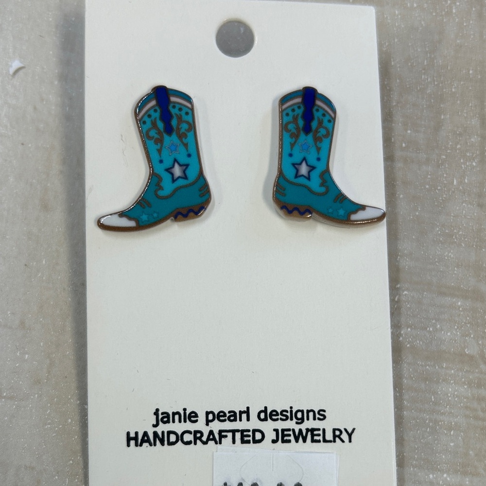 Blue Boot Earrings